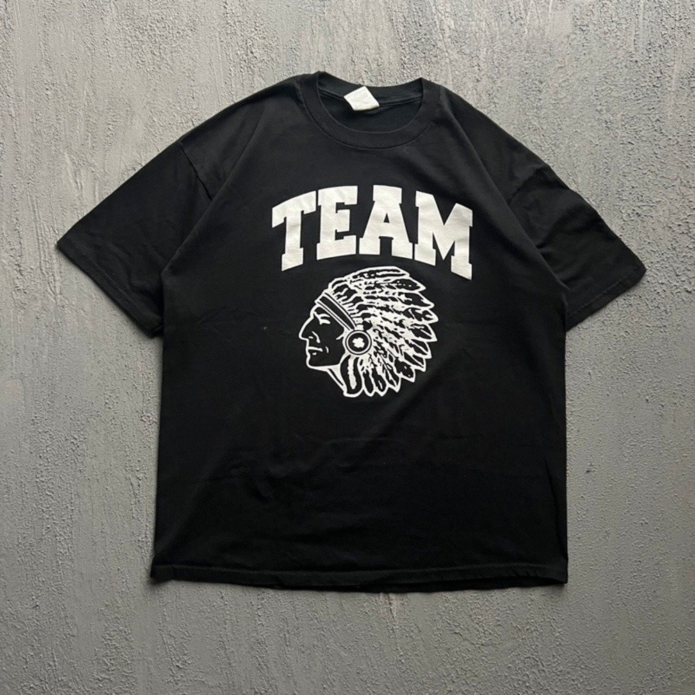 Vintage Indian Head Shirt XL Black 2000s Team